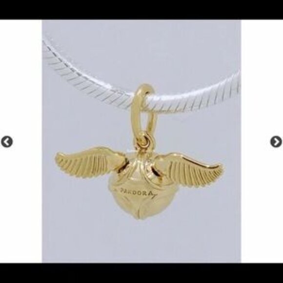 Pandora Gold Winged Heart Charm - Picture 2 of 5